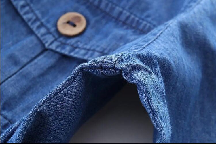 Denim Shirt With White Short Skirt
