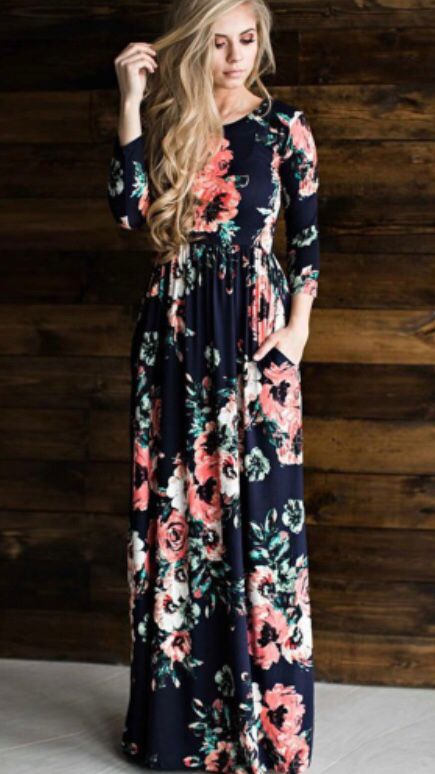 Long Summer Floral Print Maxi Dress