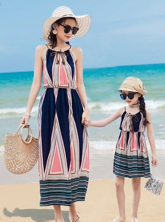 Black and Pink String Tie Up Dress