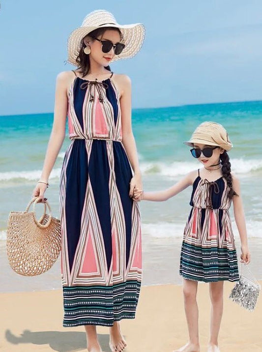 Black and Pink String Tie Up Dress