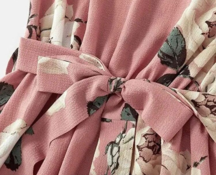 Floral Ruffle Sleeved Midi Dress MD