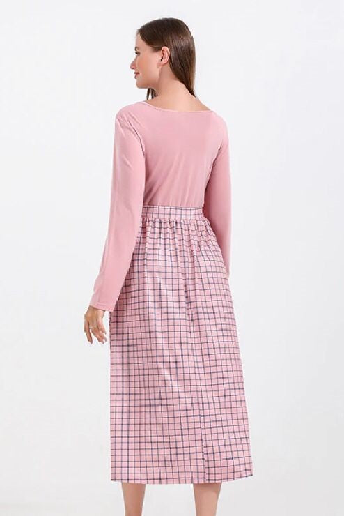 Pink Waist Tie Up Midi Dress MD