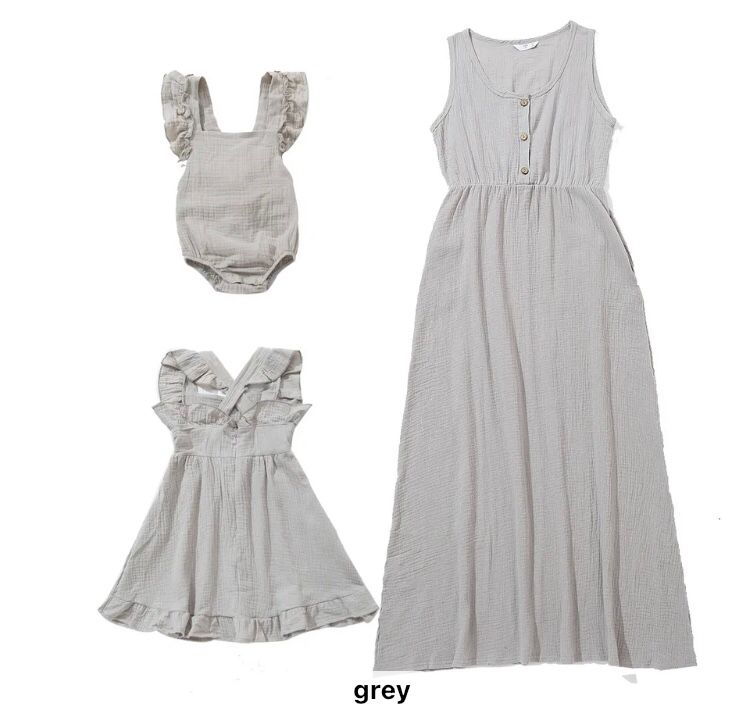 Solid Colour Maxi Dress & Romper