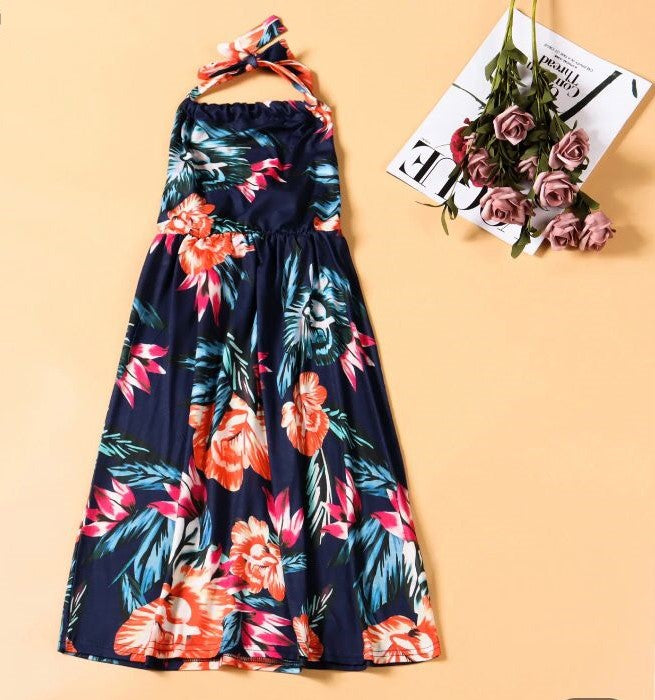 Navy Blue Spaghetti Maxi Dress