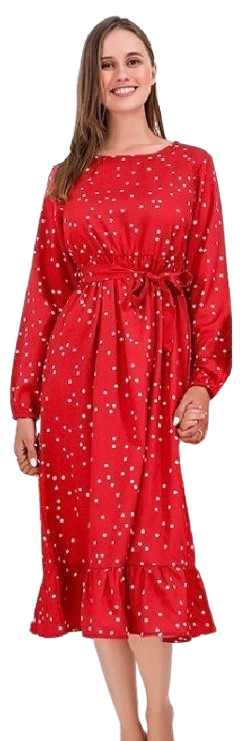Casual Ruffle Midi Dress M