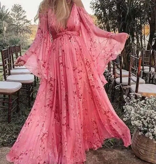 Sexy Deep Vneck Tulle Long Maternity Gown