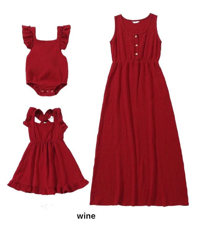 Solid Colour Maxi Dress & Romper