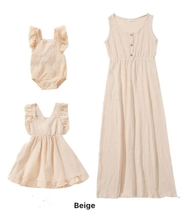 Solid Colour Maxi Dress & Romper