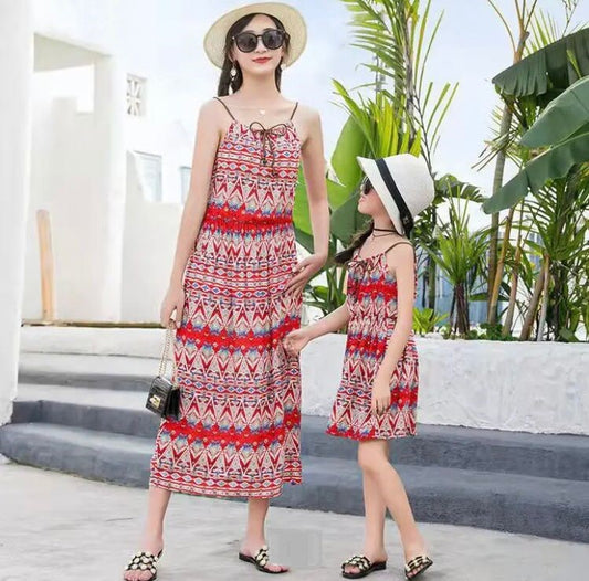 Red String Tie Up Dress