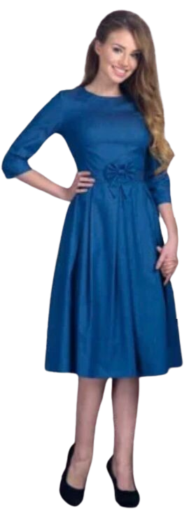 Velvet Bow Midi Dress W